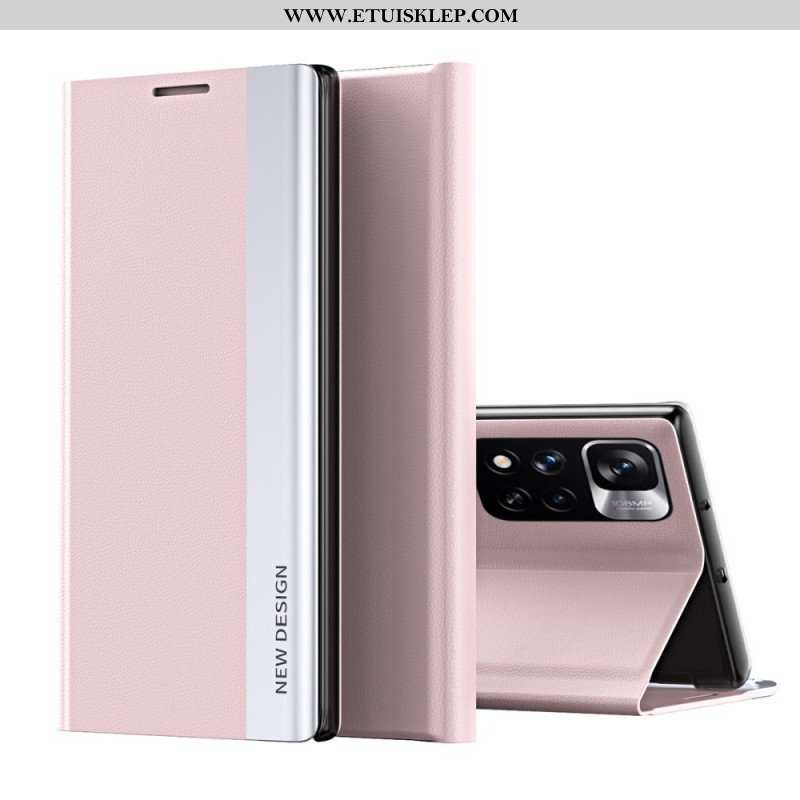 Etui Na Telefon do Xiaomi Redmi Note 11 Pro Plus 5G Etui Folio Nowy Projekt Ze Sztucznej Skóry